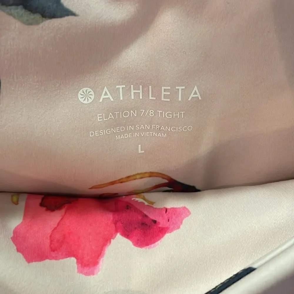 Athleta PAINTED FLOWER ELATION 7/8 TIGHT